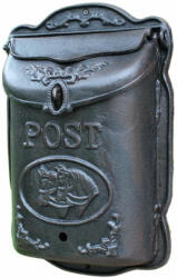 Antikolt Fém Postaláda, "Post" felirat táska alakú, retro hangula (SP6708)