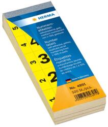 HERMA Nummernblock selbstklebend 1-500 gelb 28x56 mm (4891) (4891)