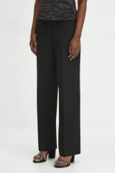 Medicine pantaloni femei, culoarea negru, lat, high waist ZBYX-SPDA00_99X