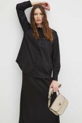 MEDICINE camasa femei, culoarea negru, cu guler clasic, relaxed ZPYH-KDD303_99X