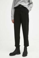 Medicine pantaloni femei, culoarea negru, fason chinos, medium waist ZBYX-SPD874_99X