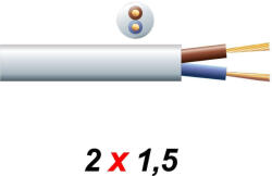 PD CONNEX RX12W Gumírozott hangfalkábel (2×1, 5 mm2) - fehér