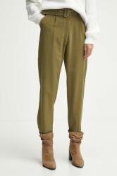 Medicine pantaloni femei, culoarea verde, fason chinos, medium waist ZBYX-SPD874_97X