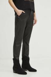 Medicine pantaloni femei, culoarea negru, fason chinos, medium waist ZPYH-SPD100_99X