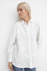 MEDICINE camasa din bumbac femei, culoarea alb, cu guler clasic, relaxed ZBYX-KDD872_00X