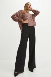 Medicine pantaloni femei, culoarea negru, lat, high waist ZBYX-SPDB00_99X