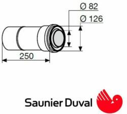 Saunier Duval turbo toldó cső 80/125 mm (85697)