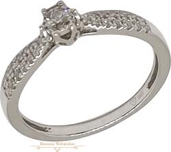 Fehérarany Brill Köves Gyűrű (méret: 54) RJ 85110