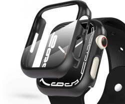 Haffner Apple Watch 7/Series 8 (41 mm) védőtok beépített edzett üveggel - DEFENSE 360 - fekete (ECO csomagolás) - mobilehome
