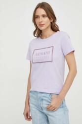 Giorgio Armani pamut póló női, lila - lila M - answear - 24 990 Ft