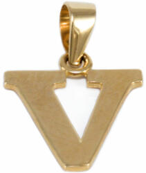 Ékszershop Fényes "V" betű arany medál (1254321)