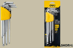 Deli Tools Imbuszkulcs készlet, 9db, 1, 5-10 mm, Deli Tools EDL3090