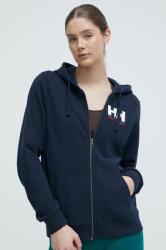 Helly Hansen pamut melegítőfelső sötétkék, női, melange, kapucnis, 34461 - sötétkék XS