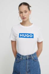 Hugo Blue pamut póló női, fehér - fehér S - answear - 12 990 Ft