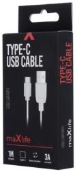 MaxLife USB - USB-C kábel 1, 0 m 3A fehér (5900495758163)