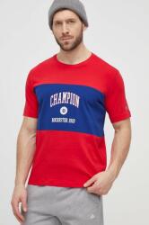 Champion pamut póló piros, férfi, nyomott mintás, 219853 - piros L