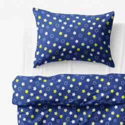 Goldea lenjerie de pat pentru copii din 100% bumbac - stele pe albastru închis 140 x 200 și 50 x 70 cm
