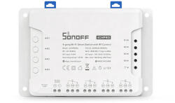 SONOFF 4CH PRO (R3) internetről távvezérelhető, WiFi-s és RF-es időzíthető kapcsoló relé négy áramkörhöz (SON-REL-4CHP-R3)
