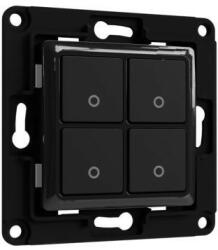 Shelly Wall Switch fali villanykapcsoló, 4 gombos fekete (ALL-KAP-WS4-B) - otthonokosabban
