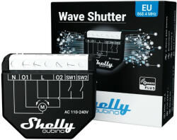 Shelly Qubino Wave Shutter, Z-Wave protokoll kompatibilis okosvezérlés motoros redőnyökhöz és árnyékolókhoz (ALL-REL-WAVE2RS)