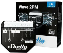 Shelly Qubino Wave 2PM két áramkörös, fogyasztásmérős okosrelé, Z-Wave protokoll kompatibilis (ALL-REL-WAVE2PM) - otthonokosabban