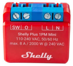 Shelly PLUS 1PM MINI Wi-Fi + Bluetooth okosrelé, áramfogyasztás-méréssel (ALL-REL-PLUSMINI1PM)