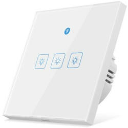 Wooley eWeLink app kompatibilis, mozgásérzékelős három gombos okos WiFi villanykapcsoló (fehér) (NON-KAP-RAD3)