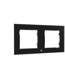 Shelly Wall Switch sorolókeret, 2-es fekete üveg előlapos (ALL-KAP-WF2-B) - otthonokosabban