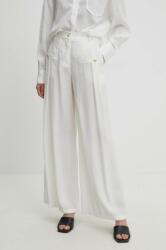 Answear Lab nadrág női, fehér, magas derekú egyenes - fehér S - answear - 22 190 Ft