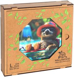 Milliwood Дървен пъзел Milliwood, Funnymals, 90 части - Ленивец на почивка (OL-RelaxedSloth-5010) - bright-toys