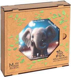 Milliwood Дървен пъзел Milliwood, Hi, I'm little, 46 части - Слончето Ели (OM-EllieElephant-5003)