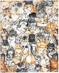 PIECEZZ Дървен пъзел Piecezz, 40 части - Котки (P1323)