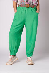Rosa 99 Pantaloni verzi, masura mare, cu curea, din vascoza Verde Talie unica