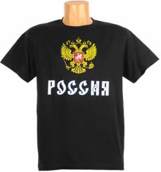 TifanTEX Tricou Russia negru (Tricou pentru bărbați cu imprimeul) (2217F1)