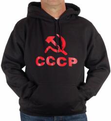 TifanTEX Hanorac CCCP negru, inscripție roșie (soviet retro hanorac cu) (2746H8)