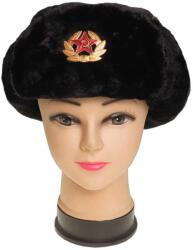  Căciulă rusească CCCP neagră (căciulă cu emblema sovietică) (0396E6)