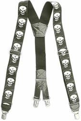 TifanTEX Bretele pentru pantaloni, craniu, 3 cleme de oțel (bretele cu) (0157E5)