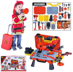HOC Banc de lucru cu unelte pompieri (31876) Set bricolaj copii