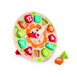 Hape Puzzle din lemn cu ceas de jucarie pentru copii (E1622A) - jucariipentrucopil