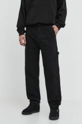 Hugo Blue pamut nadrág fekete, egyenes - fekete S - answear - 33 990 Ft