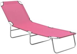 vidaXL Șezlong de plajă pliabil, roz, oțel și material textil (310330) - comfy