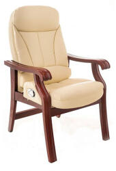 Chairs Emobd Scaun vizitator modern cu picioare din lemn-crem