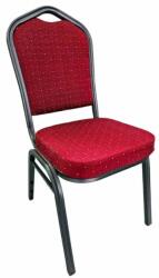 CHAIRS-CS Scaune HoReCa cadru gri cu șezut și spătar roșu