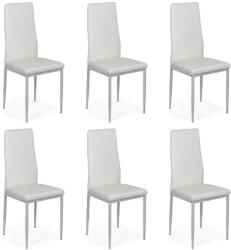 Comenzi-scaune Set 6 scaune bucătărie-alb