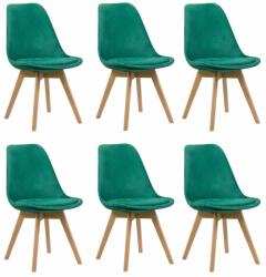 Chairs ON 6 scaune bucătărie-living catifea pe verde