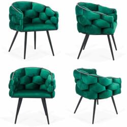 Chairs ON Scaune moderne din catifea si cadru metalic BUC 256 Verde