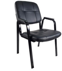 Chairs Emobd Scaun vizitatori cu brate tapitat cu piele ecologica-250