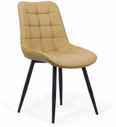 Chairs ON Scaune bucatarie piele ecologica si cadru metalic negru BUC 206P Bej