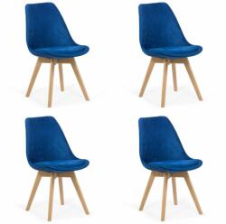 CHAIRS-ON 4 scaune bucătărie-living catifea pe albastru