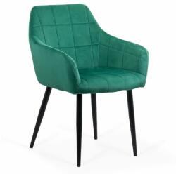 Chairs ON Scaune din catifea cu picioare metalice BUC 260 Verde